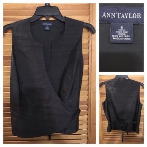 Wrap sleeveless silk shell